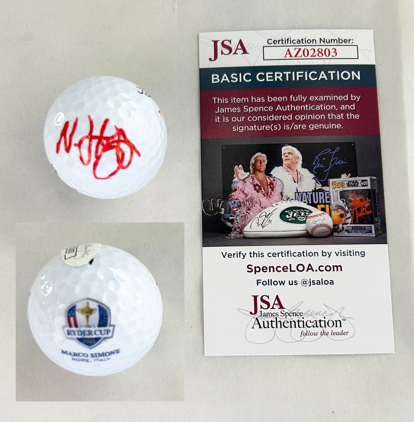 Nicolai Hojgaard Signed Golf Ball 2023 Ryder Cup JSA