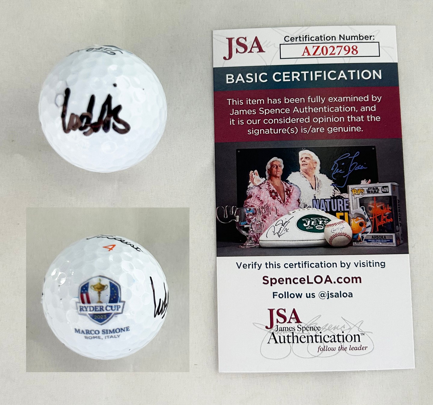Ludvig Aberg Signed 2025 Ryder Cup Golf Ball JSA 1