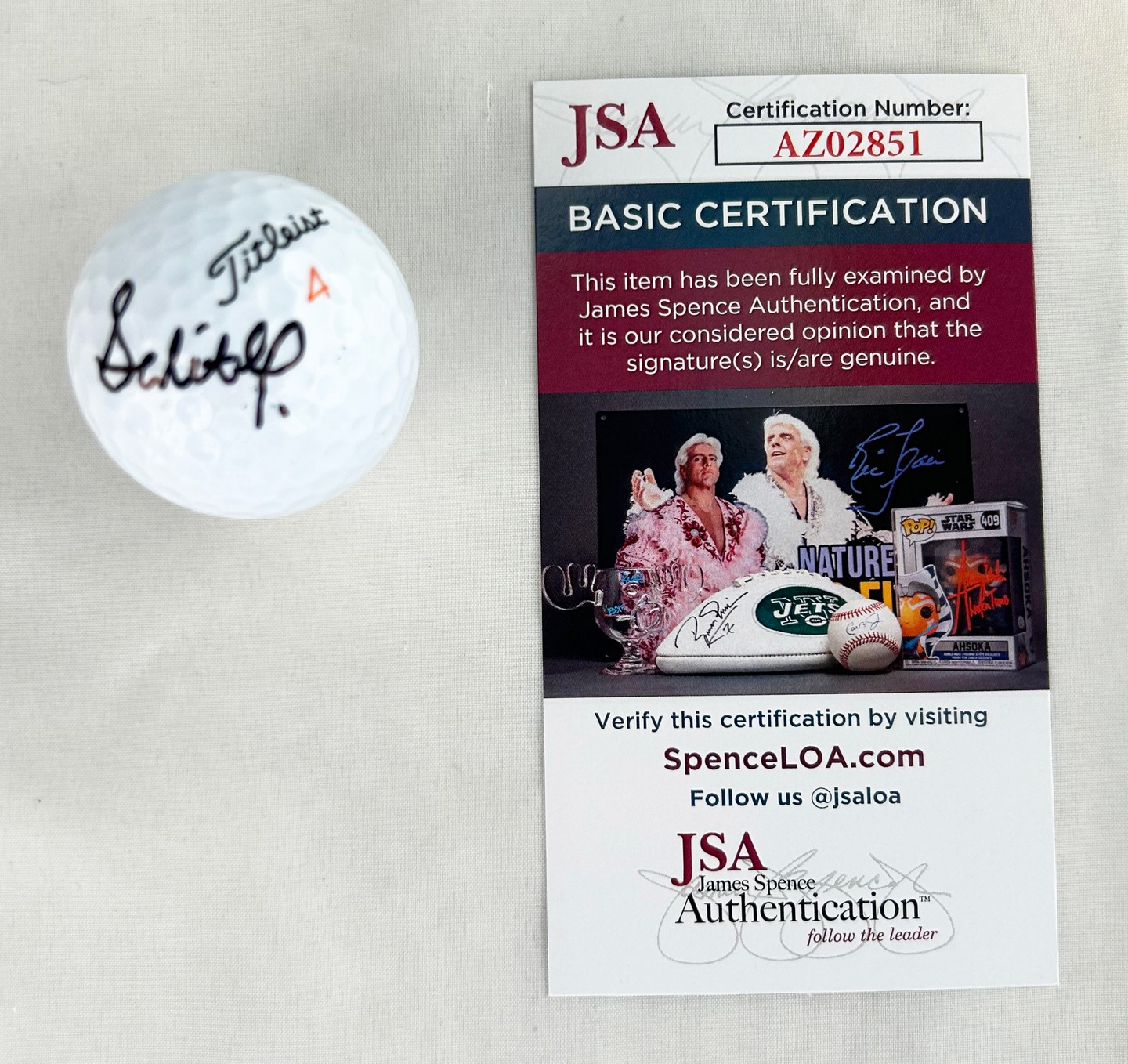 Sahith Theegala Signed Golf Ball JSA 1