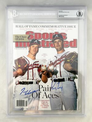 Greg Maddux and Tom Glavine Signed Magazine Sports Illustrated SI Atlanta Braves Beckett BAS 1