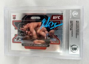 Shavkat Rakhmonov Signed Rookie Card 2022 Panini Prizm #80 Beckett BAS