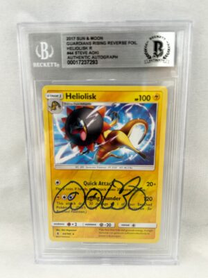 Steve Aoki Signed Pokemon Card 2017 Heliolisk Beckett BAS