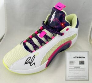 Luka Doncic Signed Shoe Jordan XXXV Low Cosmic Deception Size 13 Beckett BAS Dallas Mavericks