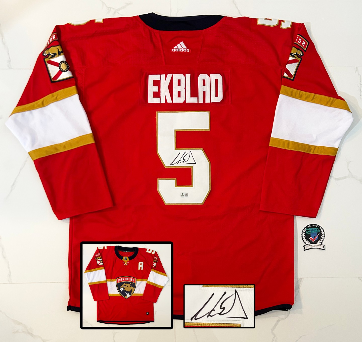 Aaron Ekblad Signed Jersey Florida Panthers Beckett BAS