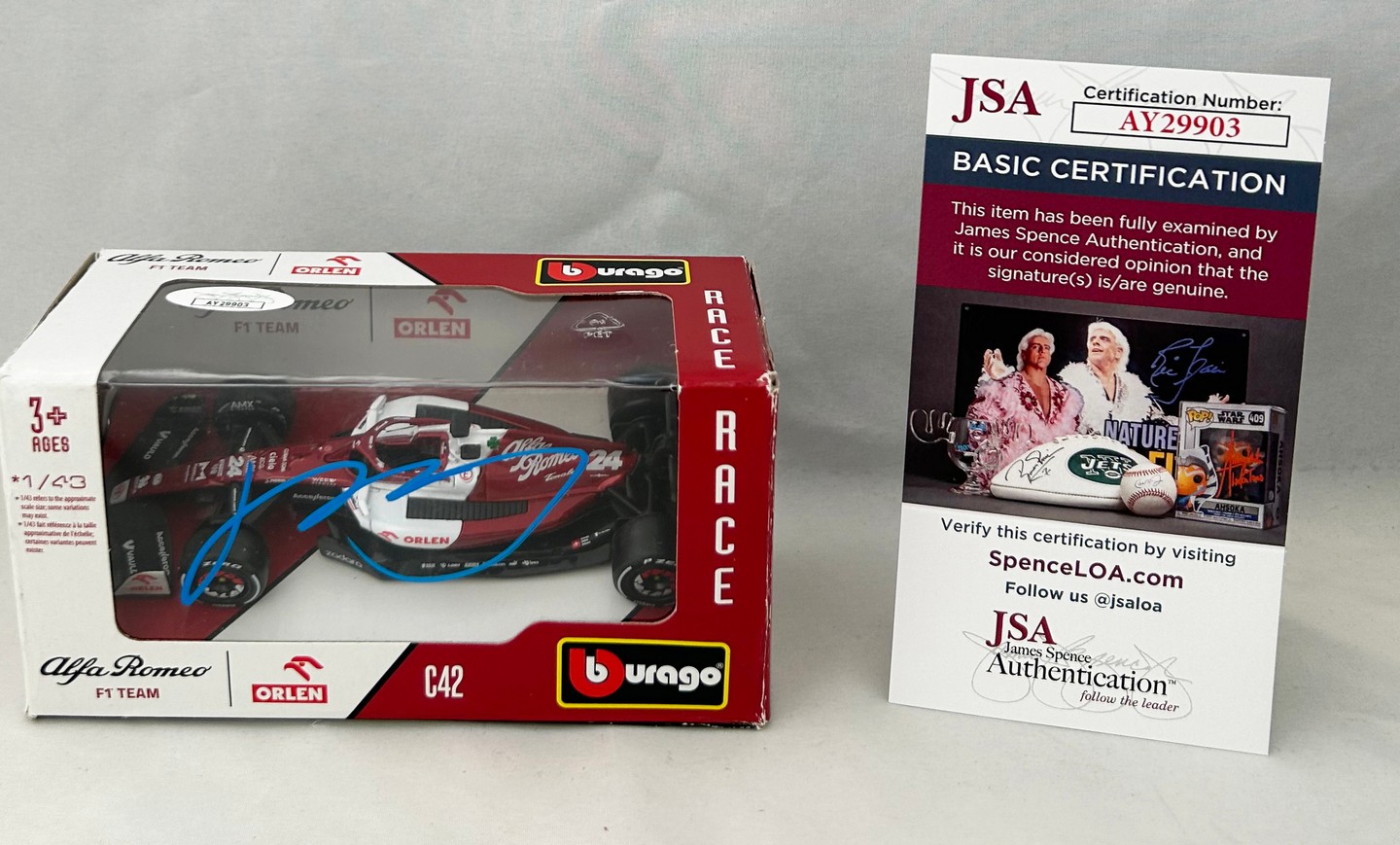 Zhou Guanyu Signed Car 1:43 Alfa Romero F1 Formula 1 JSA