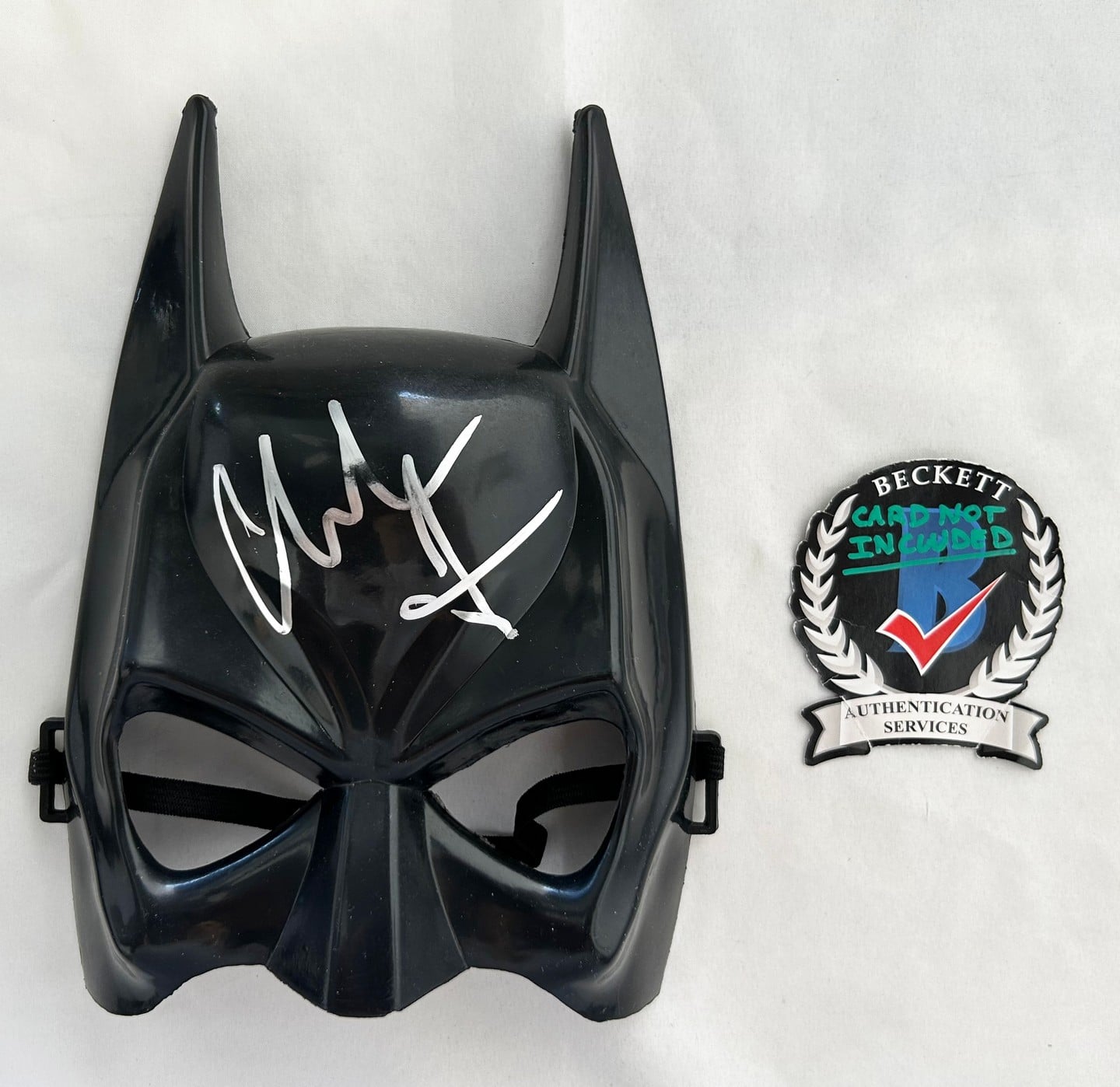 Christian Bale Signed Mask Batman Beckett BAS 13