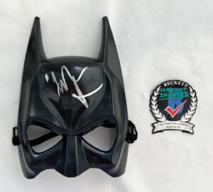 Christian Bale Signed Mask Batman Beckett BAS 14
