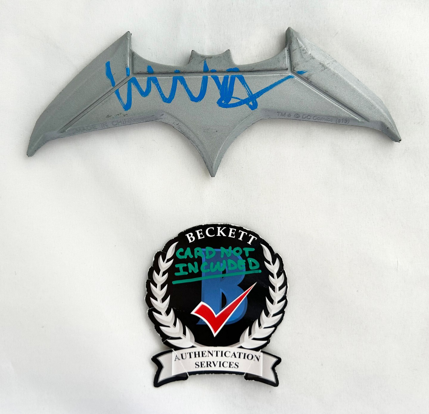 Christian Bale Signed Batarang Batman Beckett BAS