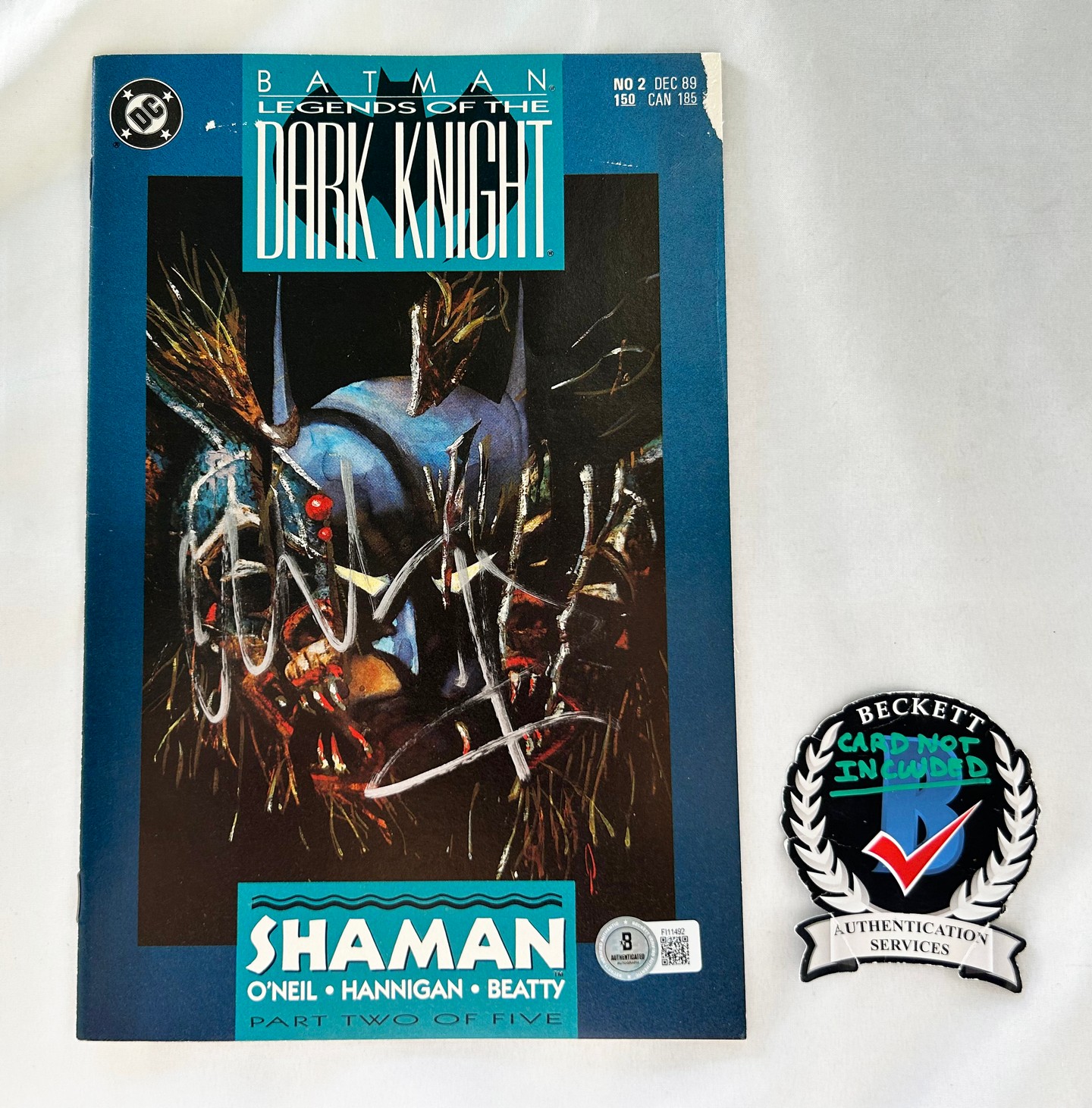 Christian Bale Signed Comic Book Batman Beckett BAS 3