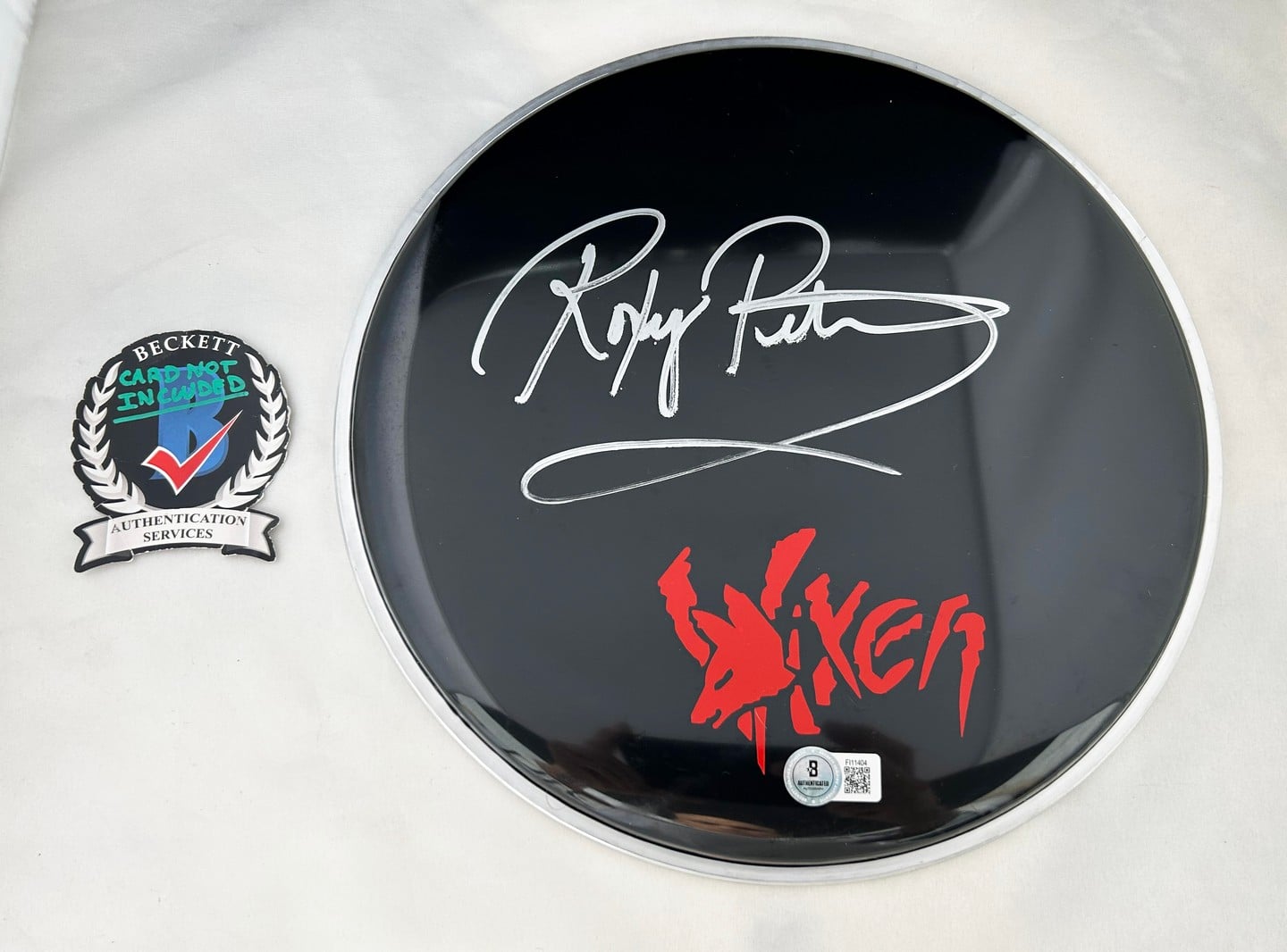 Roxy Petrucci Signed Drumhead Vixen Beckett BAS