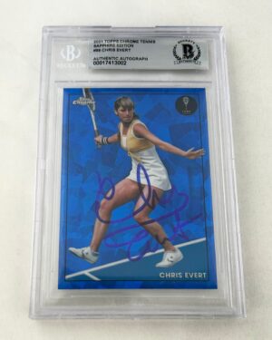 Chris Evert Signed Card 2021 Topps Chrome Saphire Edition #99 Beckett BAS