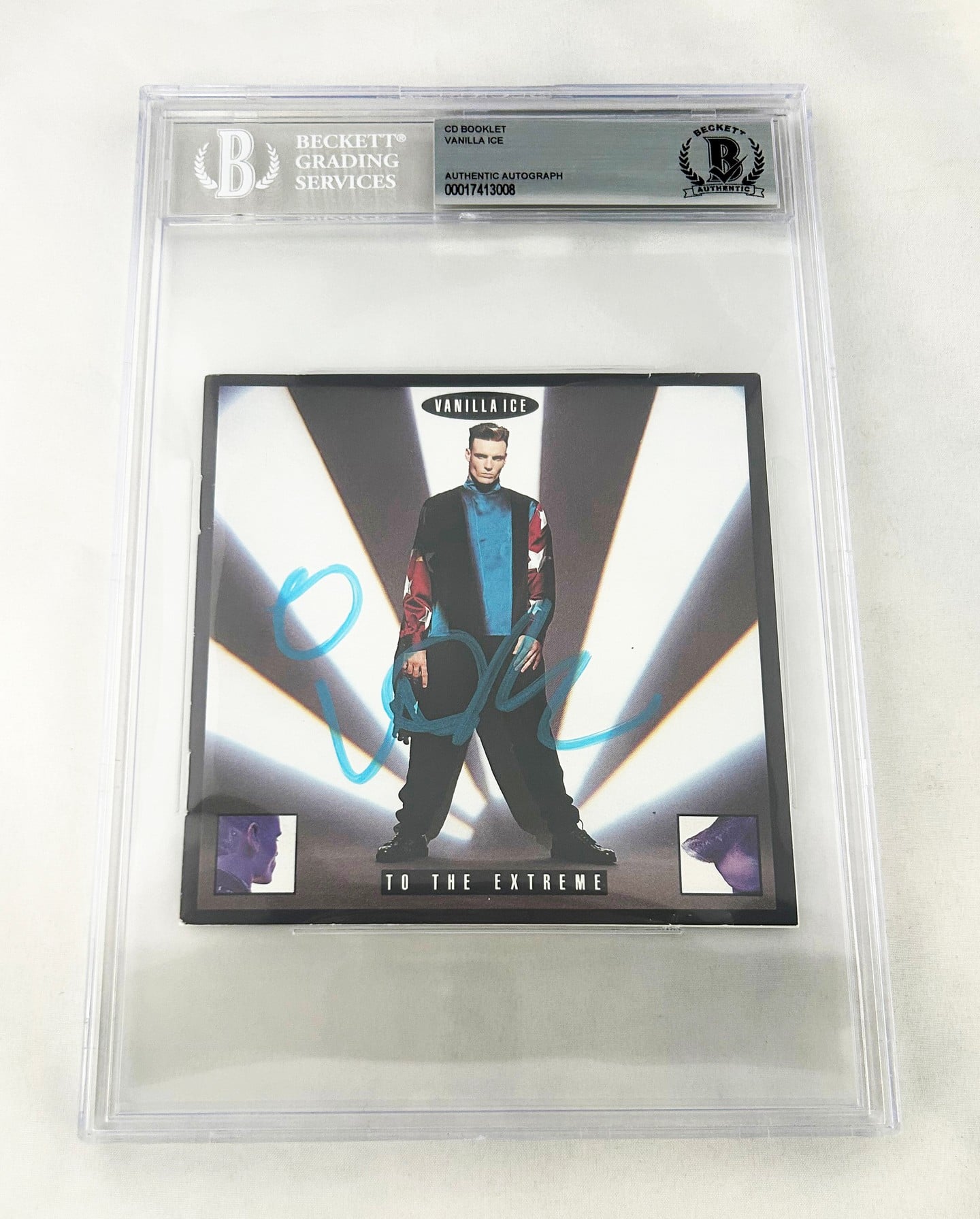 Vanilla Ice Signed CD Cover To The Extreme Beckett BAS 2