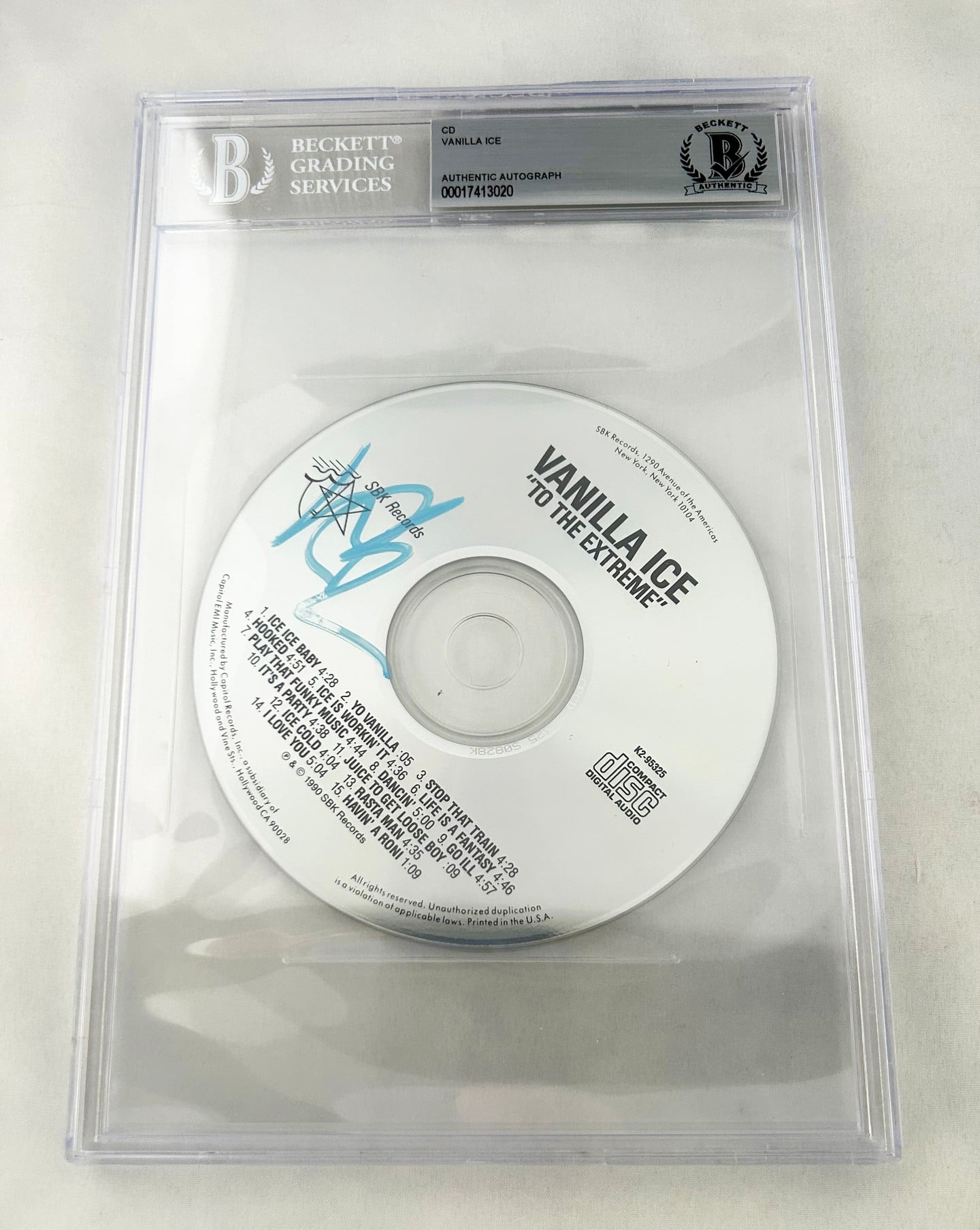 Vanilla Ice Signed CD To The Extreme Beckett BAS