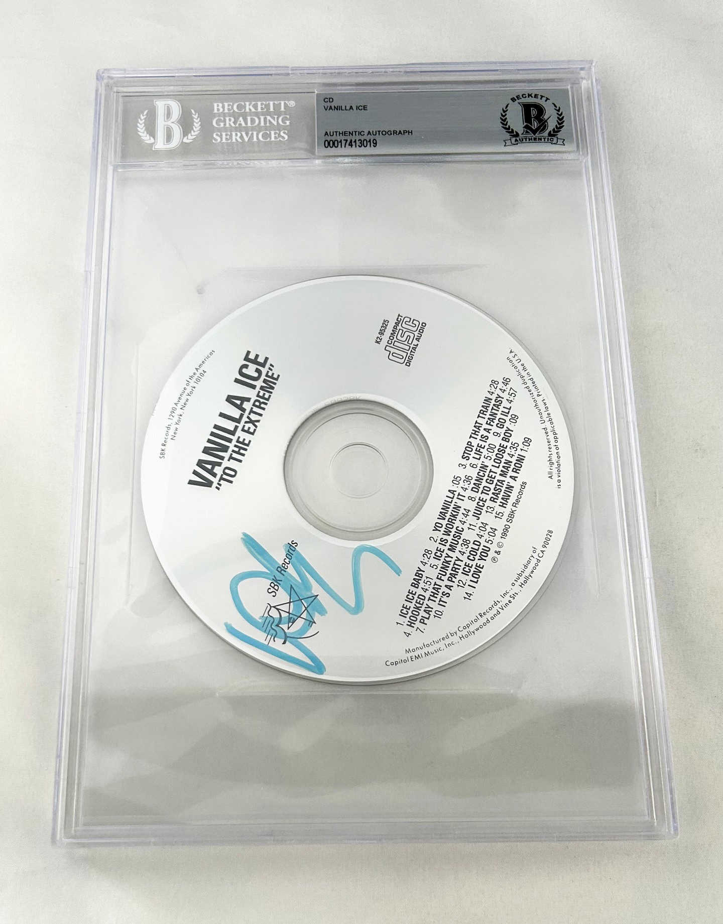 Vanilla Ice Signed CD To The Extreme Beckett BAS 1