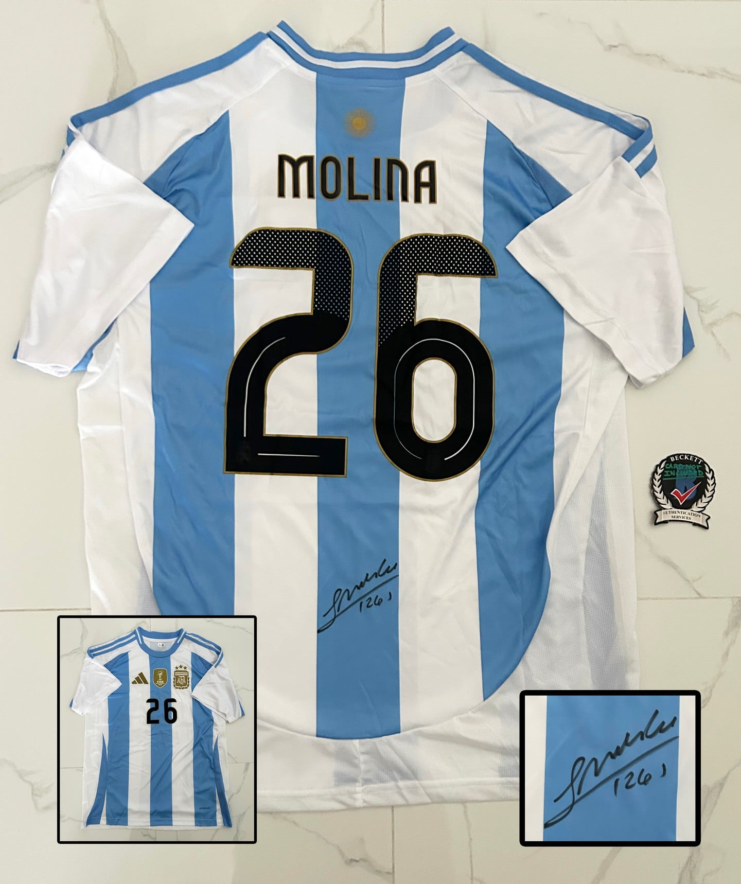 Nahuel Molina Signed Jersey FC Argentina Beckett BAS