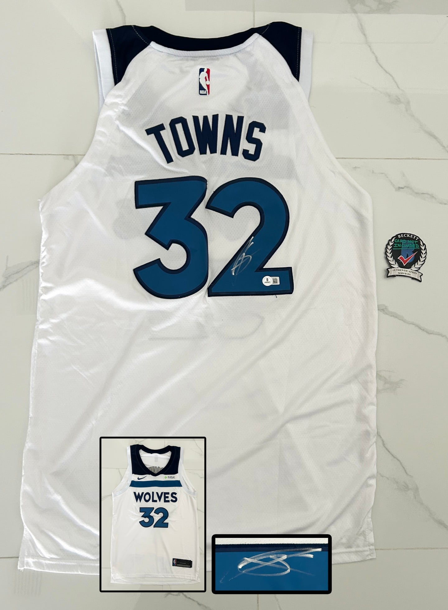 Karl-Anthony Towns Signed Jersey Minnesota Timberwolves Beckett BAS