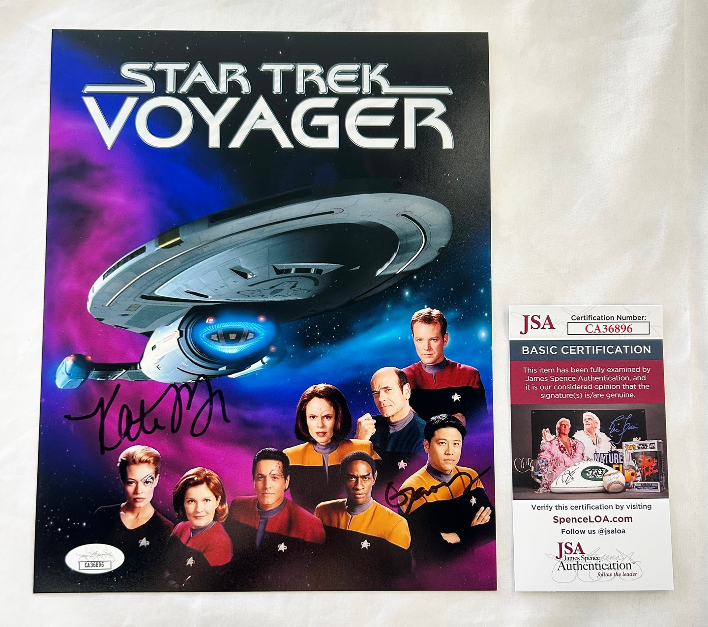 Kate Mulgrew and Garrett Wang Signed 8x10 Photo JSA Star Trek Voyager 1