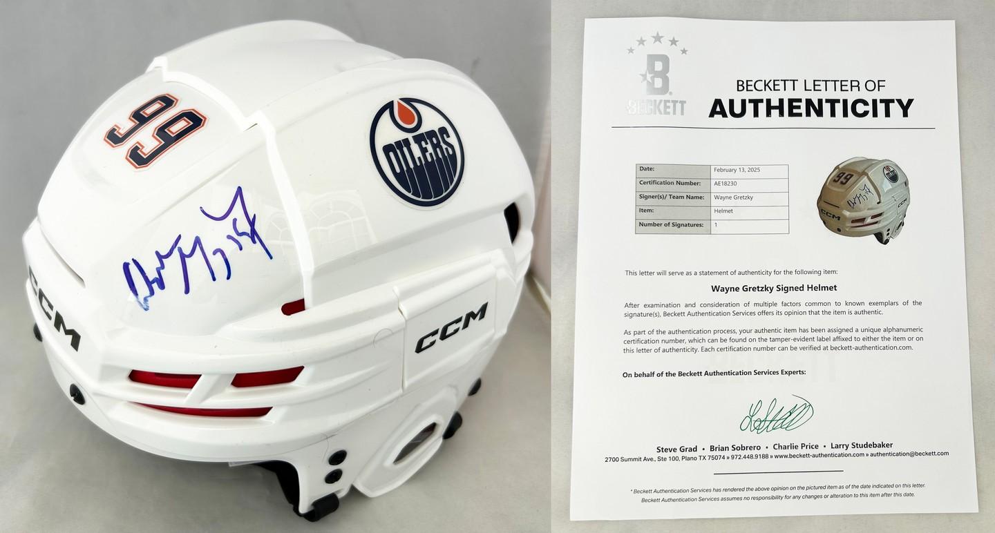 Wayne Gretzky Signed Full Size Helmet Edmonton Oilers Beckett BAS
