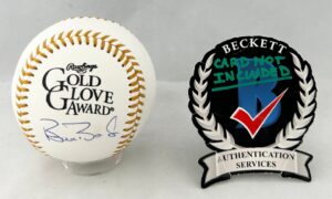 Barry Bonds Signed Gold Glove Baseball Chicago Cubs Beckett BAS