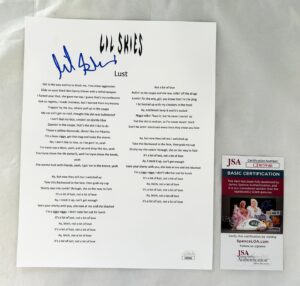 Lil Skies Signed Lyric Sheet JSA 1