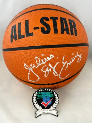 Dr. J Julius Erving Signed All Star Basketball Philadelphia 76ers Beckett BAS