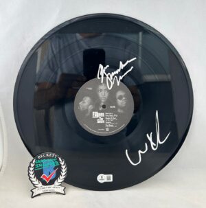 Lauryn Hill and Wyclef Signed LP Vinyl The Fugees The Score Beckett BAS 2