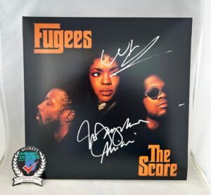 Lauryn Hill and Wyclef Signed LP Vinyl The Fugees The Score Beckett BAS 5