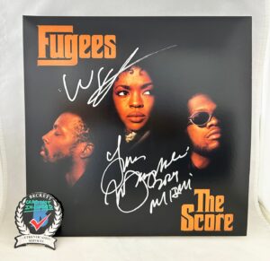 Lauryn Hill and Wyclef Signed LP Vinyl The Fugees The Score Beckett BAS 6