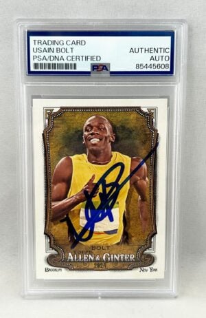 Usain Bolt Signed Card 2024 Allen & Ginter #208 PSA/DNA 3