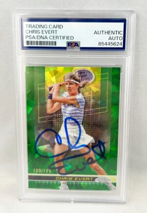 Chris Evert Signed Card 2024 Topps Chrome #100/125 PSA/DNA