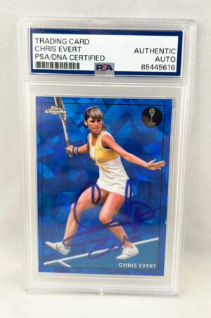 Chris Evert Signed Card 2021 Topps Chrome Sapphire #99 PSA/DNA