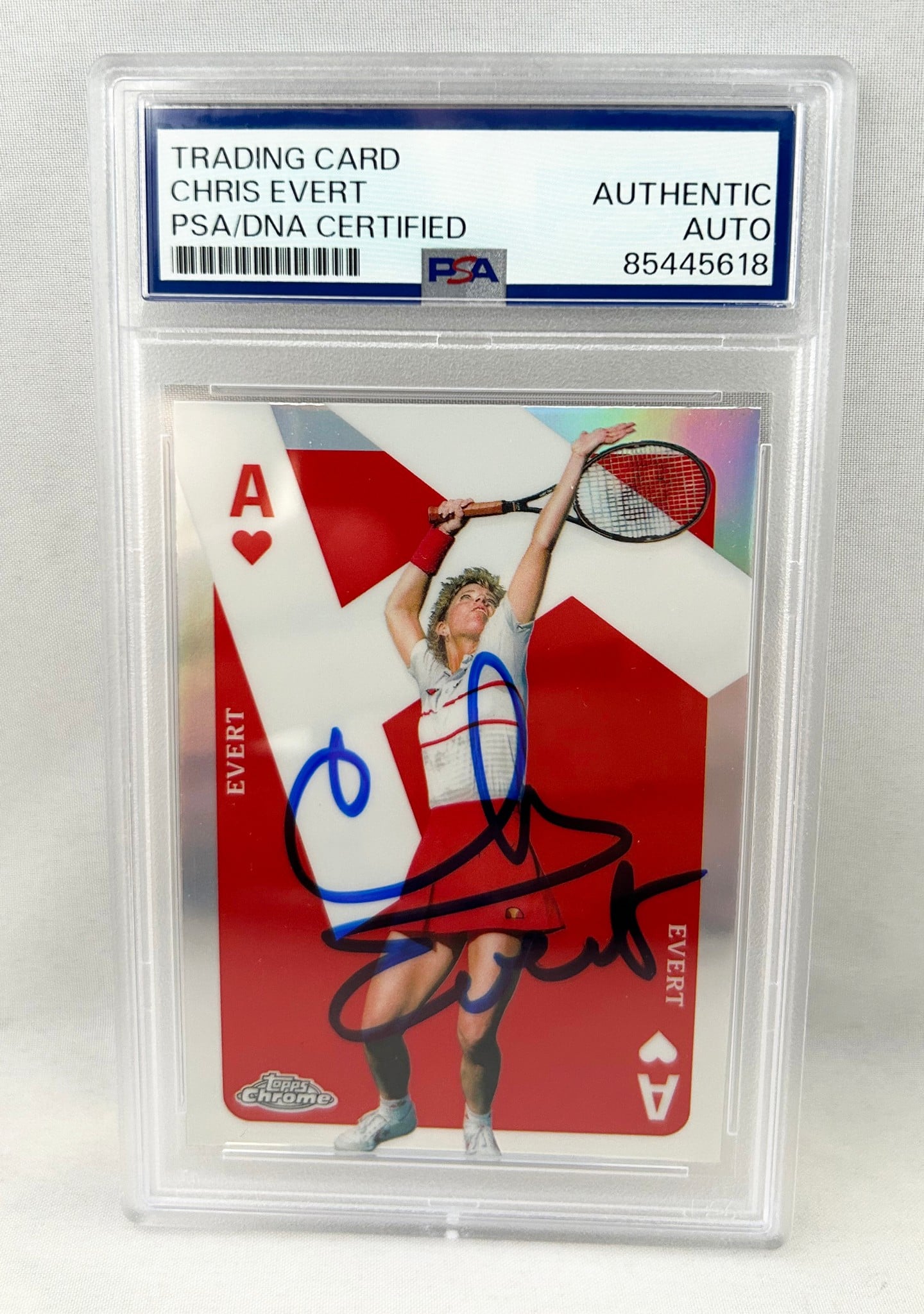 Chris Evert Signed Card 2024 Topps Chrome Red Aces Silver Prizm #CAS-CE PSA/DNA 1
