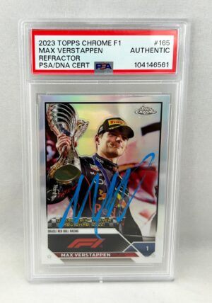Max Verstappen Signed Card 2023 Topps Chrome Refractor F1 #165 PSA/DNA