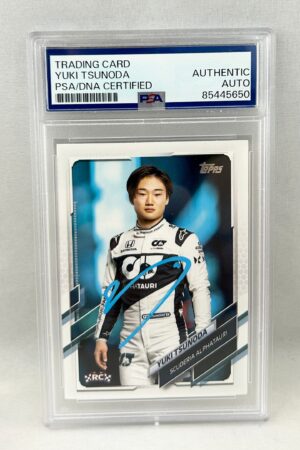 Yuki Tsunoda Signed Rookie Card 2021 Topps Formula 1 #14 PSA/DNA