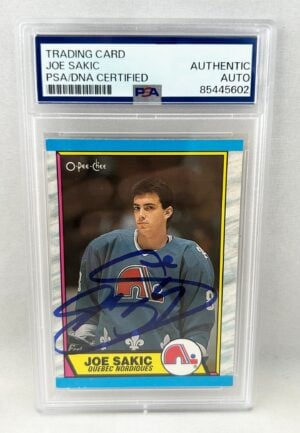 Joe Sakic Signed Rookie Card 1989-90 O-Pee-Chee #113 PSA/DNA 2