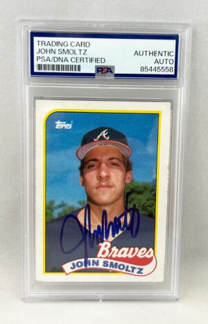 John Smoltz Signed Rookie Card 1989 Topps #382 PSA/DNA