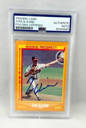 Tom Glavine Signed Rookie Card 1988 Score #638 PSA/DNA