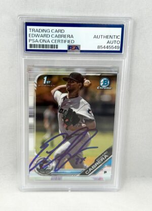 Edward Cabrera Signed Rookie Card 2019 1ST Bowman #BCP-114 PSA/DNA