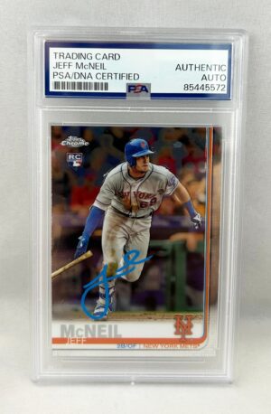Jeff McNeil Signed Rookie Card 2019 Topps Chrome #152 PSA/DNA