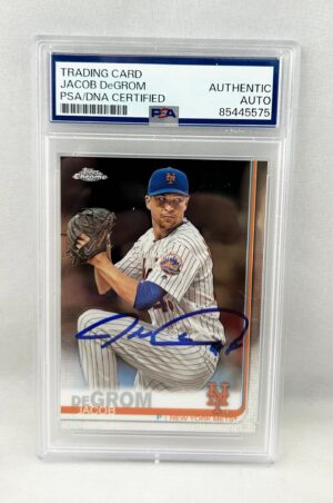 Jacob Degrom Signed Card 2019 Topps Chrome #59 PSA/DNA