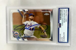 Jacob Degrom Signed Card 2021 Topps Chrome #12 PSA/DNA