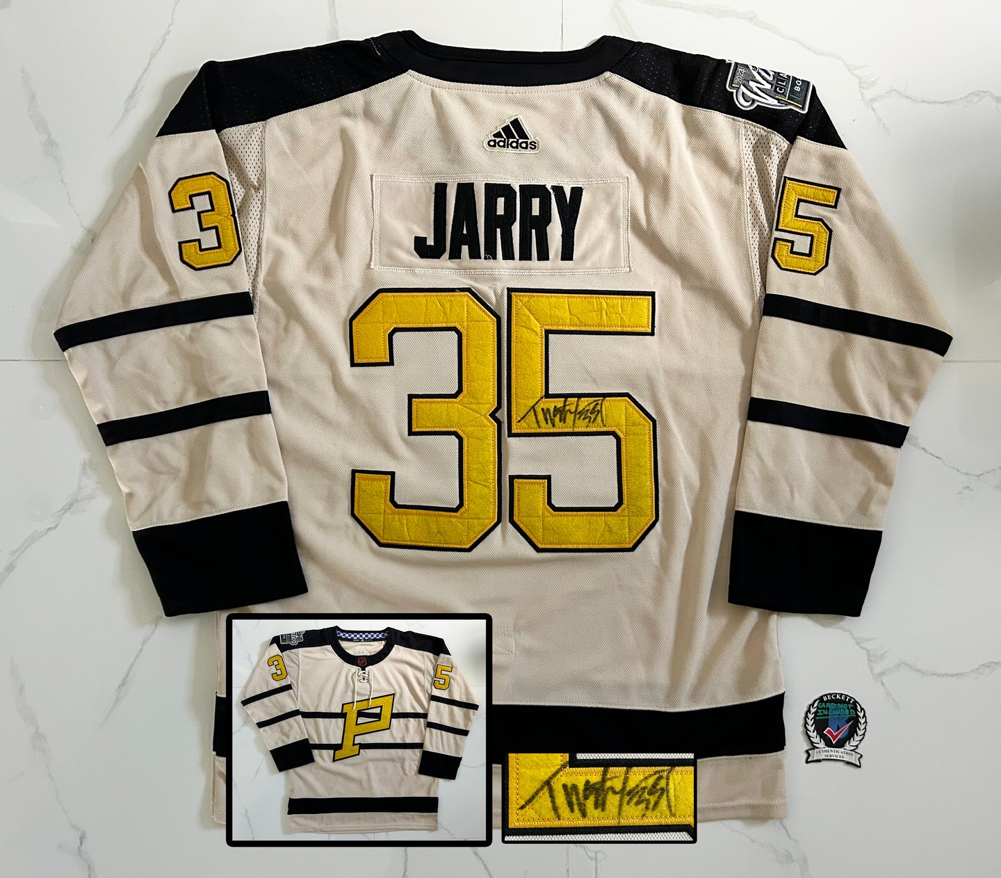 Tristan Jarry Signed Jersey 2023 Winter Classic Pittsburgh Penguins Beckett BAS