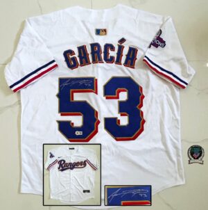 Adolis Garcia Signed Jersey Texas Rangers Beckett BAS 5