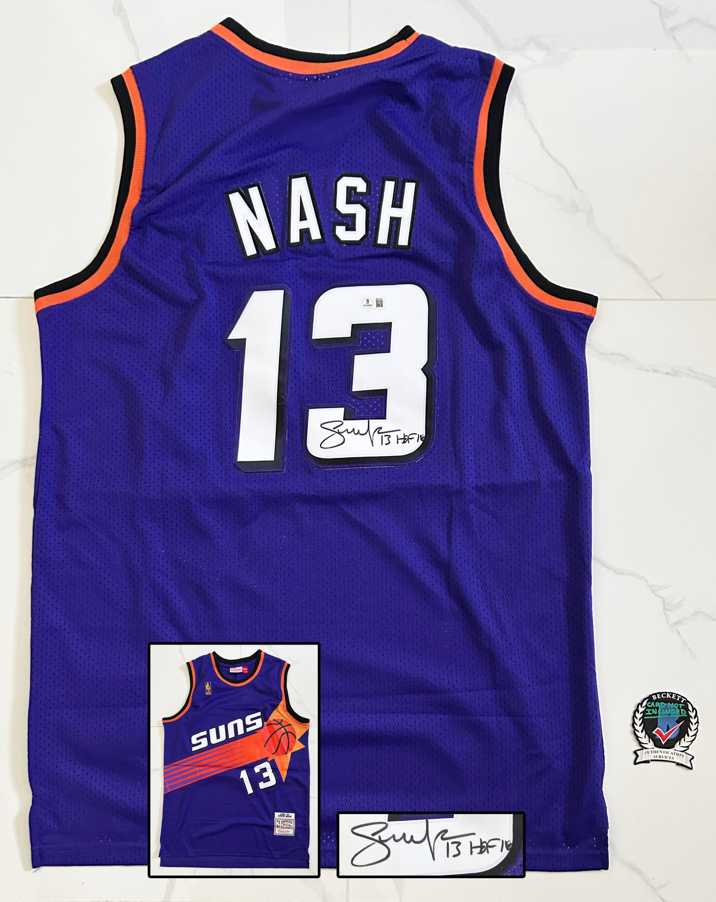 Steve Nash Signed Jersey Phoenix Suns Beckett BAS