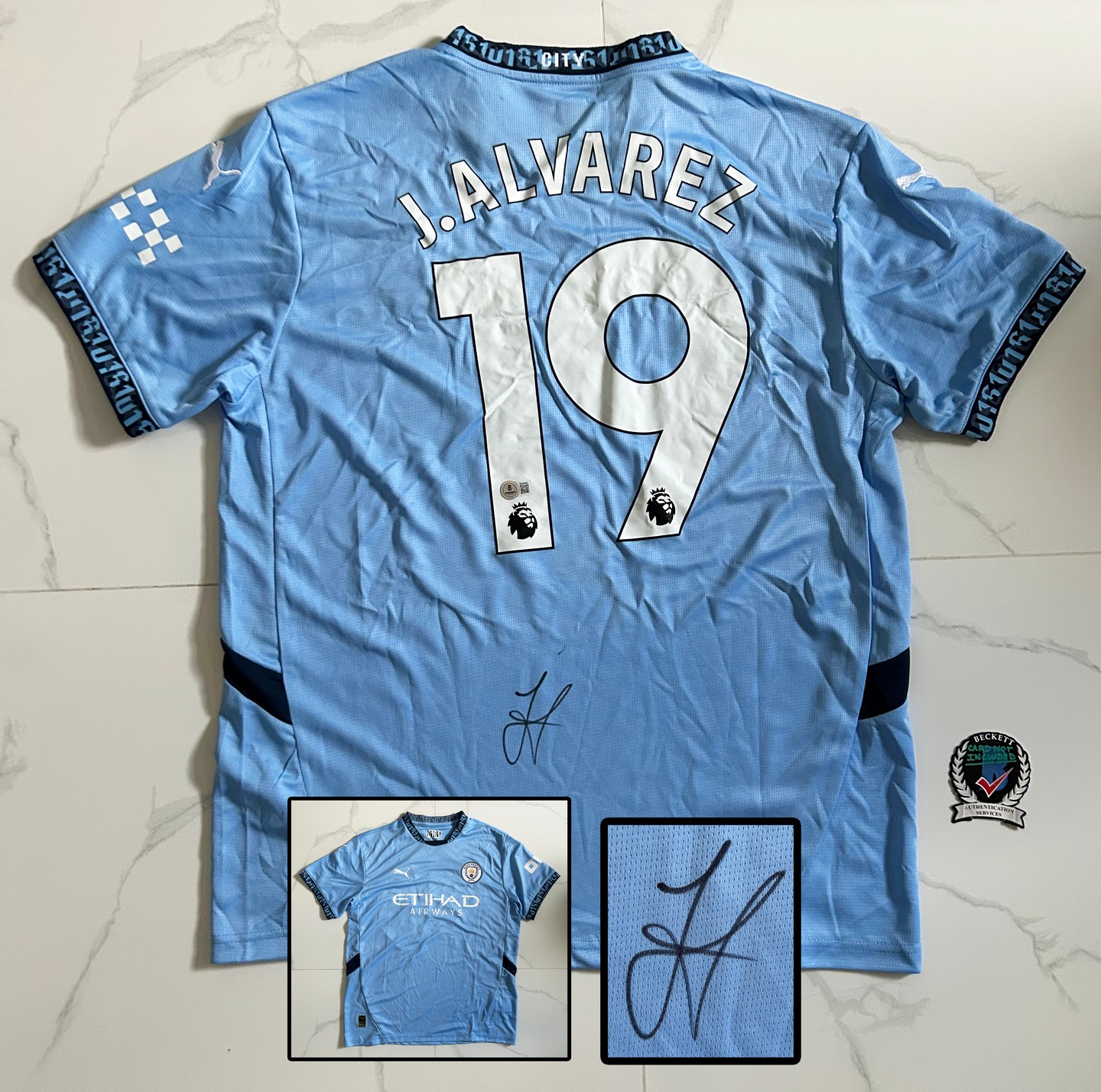 Julian Alvarez Signed Jersey FC Manchester City Beckett BAS 1