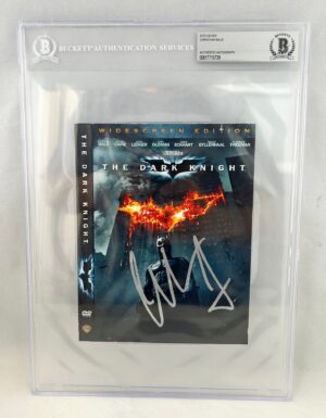 Christian Bale Signed DVD Cover Beckett BAS DC Batman The Dark Knight