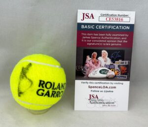 Juan Carlos Ferrero Signed Tennis Ball Roland Garros French Open JSA