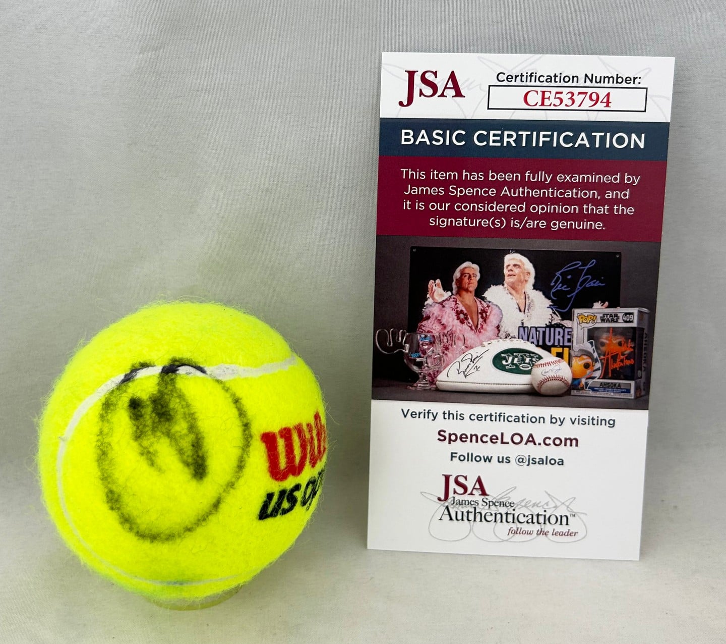 Novak Djokovic Signed Tennis Ball US Open JSA