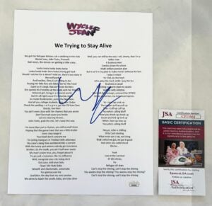 Wyclef Jean Signed Lyric Sheet We Trying To Stay Alive JSA 1
