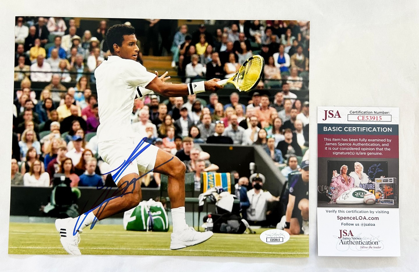 Felix Auger Aliassime Signed 8x10 Photo JSA 1
